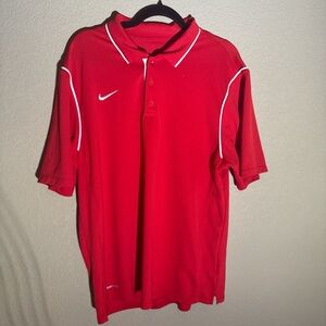 Nike Red Dri-FIT Polo Shirt | L | Athletic Classic ❤️